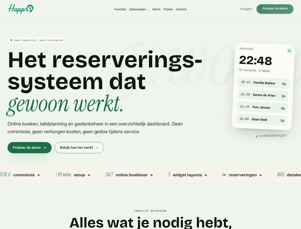 Happr, het reserveringssysteem voor restaurants