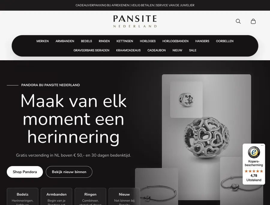 Webshop van Pansite Nederland