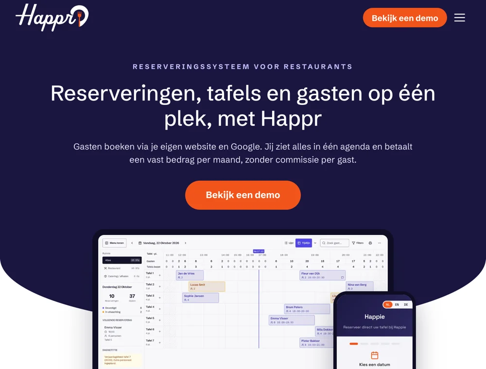Happr, het reserveringssysteem voor restaurants